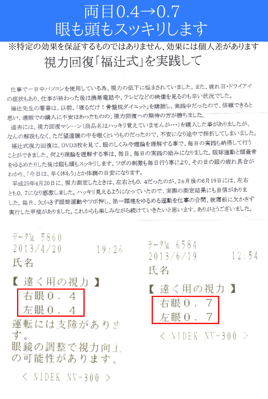 視力回復DVD実践者様のお客様の声14