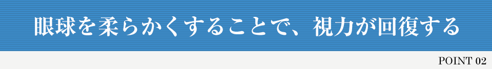 POINT 02 眼球を柔らかくすることで、視力が回復する